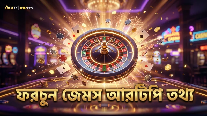 ফরচুন জেমস গেমের আরটিপি এবং ভোলাটিলিটি তথ্য দেখানো।