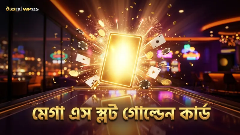 মেগা এস স্লটে গোল্ডেন কার্ডের রূপান্তর প্রক্রিয়া দেখানো হয়েছে